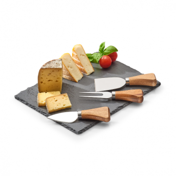 Zeller Käse-Servierset 4-teilig mit Schieferplatte